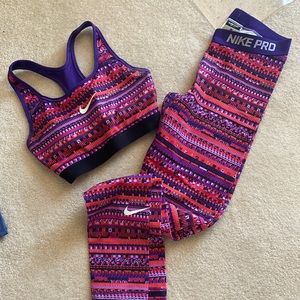 Nike Pro sports bra and leggings